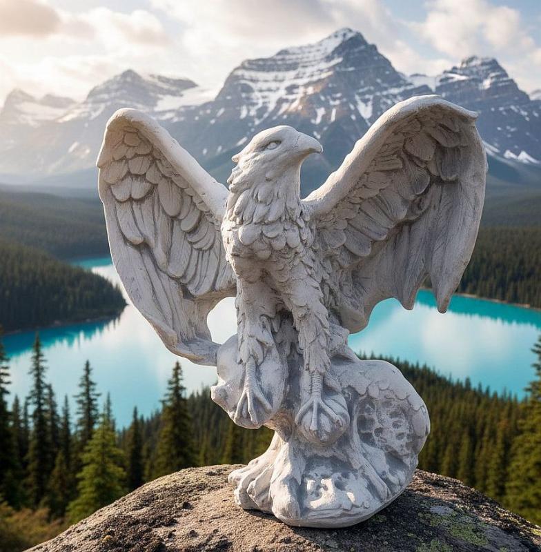 Adler Steinfigur Steinsockel